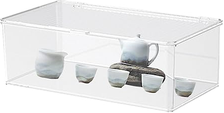 SKUDA bolsitas té - Organizador Transparente Impermeable a Prueba Polvo para Juegos té,Soporte para bolsitas té para cosméticos, artículos Diversos, Caja Almacenamiento