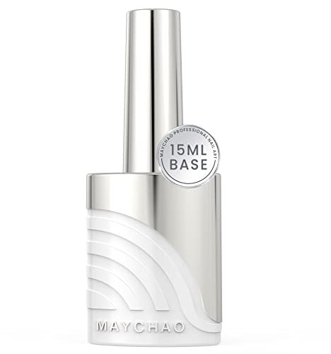 MAYCHAO Clear Gel Base Coat, 15ml Gel No Wipe Base Coat Soak Off Nail Lamp Gel Nail Polish Long Lasting for Home Nail DIY Manicure, 0.5 OZ