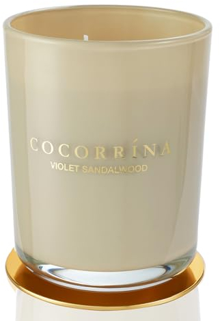 Cocorrína Candle Duftkerze im Glas - Veilchen Sandelholz, Brenndauer bis zu 46 Stunden mit 2 Dochten, Natürliche Soja-Kerze, Weihnachten Geschenk Kerze, 420g