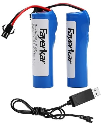 2 Pack 3.7v 1200mah li-ion Battery RC Rechargeable Batteries 15C SM-2P Plug Connector with USB charger Set for RC Car off road Truck Jumper Vehicle Drift Monster Toys