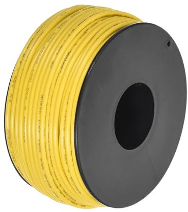 sourcing map 20AWG Wire 20 Gauge Stranded Wire PVC Hookup Wire 30M/100ft Yellow, Electrical Wire UL1007 Spool Tinned Copper Wire for Internal Connecting Wire, Marine