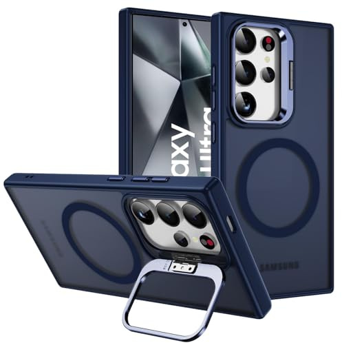 CoolGadget Magnetische Handyhülle für Samsung Galaxy S24 Ultra Dunkelblau | Magnetisches Slim Case, kabelloses Laden, Soft Grip Oberfläche, kratzfest, federleicht