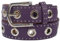 fashionchimp Damengürtel mit XXL-Ösen und Nietenbesatz, Gürtel im Vintage-Look, Jeansgürtel, Breite ca. 3,5cm (Lila, BW95cm - Gesamtlänge 110cm)