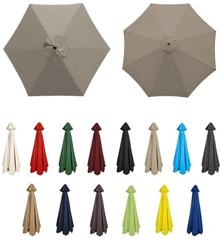 GZDXBF Bâche De Remplacement pour Parasol Déporté, Toile De Rechange pour Parasol 6 Baleines/8 Baleines, Housse De Rechange pour Parasol D'extérieur - 200cm/270cm/300cm(Top Color,8 Ribs-2.7m(8.8ft))
