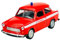 Welly Trabant Trabbi 601 Limousine Rot Feuerwehr Ca 1/34-1/39 Metal Modell Auto Die Cast Neu im Kasten