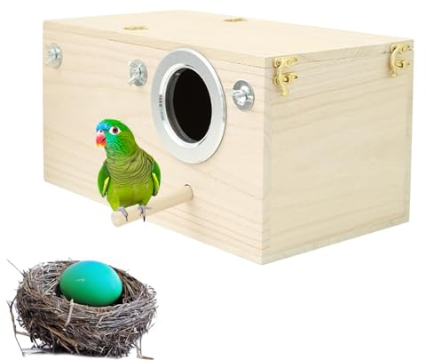Beedozo Sittich-Nistkasten, Aus Holz Langlebig Für Vögel, Nymphensittiche, Vogelzuchtbox, Holz-Zuchtbox Für Wellensittiche, Papageien Holzsittich-Vogelnistkasten Zum Nisten