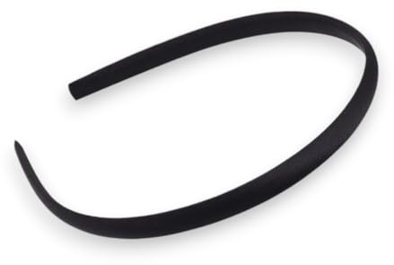 Generic Serre-tête fin recouvert de satin noir uni 1 cm