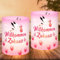 LOHAME 12 Stk Windlicht Tischdeko Willkommen Zuhause Rosa Storch Geburt Baby Windlichter Babyparty Tisch Deko Welcome Home Baby Dekoration Geeignet für Kerzen order Teelichter Baby Mädchen Kleinkinder