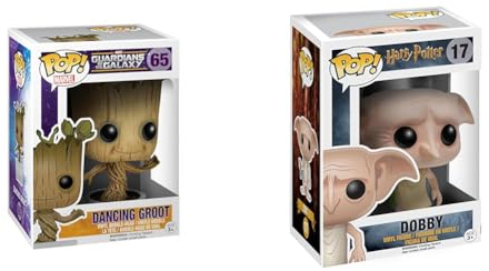 Funko Pop! Marvel: Guardians of The Galaxy - Dancing Groot & POP! Movies: Harry Potter - Dobby - Vinyl-Sammelfigur
