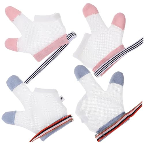 Toyvian 10pairs Gloves for Sucking Prevention Teething Mittens Nail Biting Guard Soft Finger Sucking Stopper