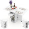 LIFEZEAL Mesa de Comedor Plegable 3 en 1, 120x77cm, Mesa de Cocina para 4-6 Personas, Mesa Extensible con 2 Ruedas, 1 Cajón, 2 Estantes, para Comedor, Sala de Estar (Blanco)
