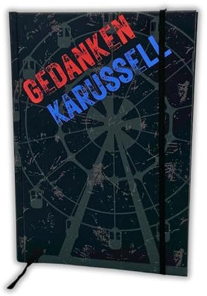 Ottybara Mindbook Gedankenkarussell - Premium Notizbuch A5 blanko | kratzfestes Hardcover, Gummiband, Lesezeichen | Ideal als Journal Buch, Tagebuch, Notizheft | regional & nachhaltig produziert
