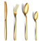 COPOTIO Gold Cutlery Set for 8 People, 32 Pieces Stainless Steel Silverware Sets with Knife Fork and Spoon