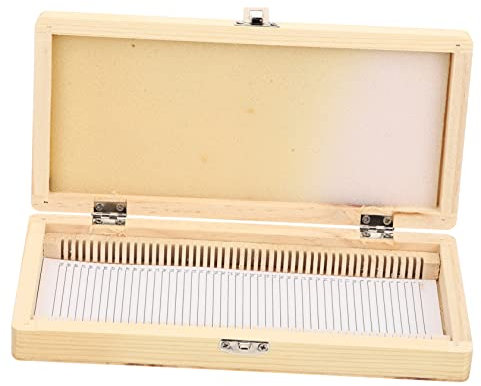 OKUMEYR Wooden Microscope Slide Storage Case Slide Holder for Lab Specimens Slots for Easy Identification for Home School and Laboratory Use Fine Craftsmanship and Practical Design