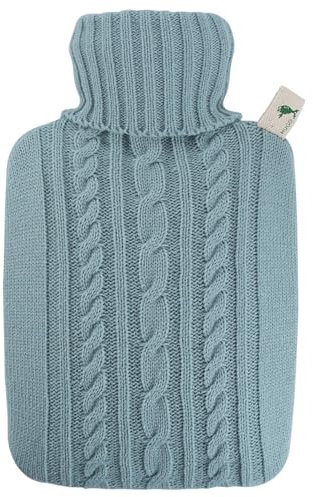 Steuber Wärmflasche Strick 1,8l pastellblau 33 x 20 cm für Erwachsene