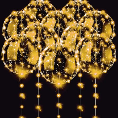 10 palloncini luminosi a LED da 13 pollici, San Valentino, Bobo palloncini a LED, con palloncini, San Valentino, Bobo palloncini con 3 m, palloncini trasparenti a elio