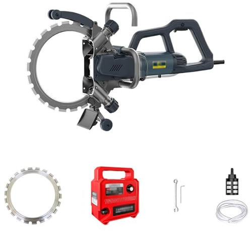 BDJSN 14 Inch Electric Concrete Cutter, 8800W Portable Wall Trephine Saw with Water Fed Dust Suppression, 10.62 In Cutting Depth, 3000RPM High Frequency Brushless Ring Saw for Stone, Granite, Wood