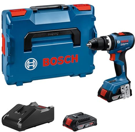 Bosch Professional 18V System Akku-Bohrschrauber GSB 18V-65 (bürstenloser Motor, inkl 2x Akku GBA 18V 2.0Ah, Ladegerät GAL 18V-20)