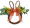 FUANA Künstlicher Weihnachtskranz Weihnachtskranz Faux Grün Große Schleife Kranz Ornament für Tür Fenster Balkon Spiegel Wand Hochzeit Party Garten Frühling Dekoration (Orange)
