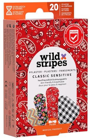 WILD STRIPES Pflaster Classic sensitiv Fashion INT 20 St