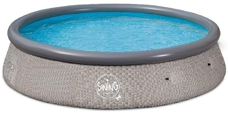 HAF® Swing Quick Up Pool in grau mit den Maßen 366 x 91 cm | ca. 6.700 Liter Wasserkapazität | Selbstaufbauender & selbst tragender Swimming Pool | Gartenpool/Aufstellpool ohne Filterpumpe