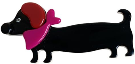 Popular pinza de pelo de perro salchicha de acetato divertido para todas las edades