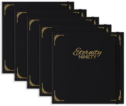 New York Central Eternity Ninety flaches Buch, 20,3 x 20,3 cm, Aquarell-Tagebuch, 5 Stück, schwarzes weiches Taschenbuch, Aquarell-Skizzenbuch mit Gummiband, insgesamt 100 Blatt, 100 % Baumwolle, 40,8