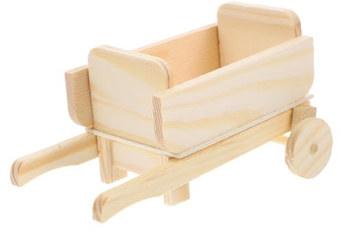 Kinderspielzeug, Miniholzwagen, unfertiges Schubkarre -Modell, Mini -Wagen für Home Desktop Landschaft Ornament, Kinderspielzeug, Wagen