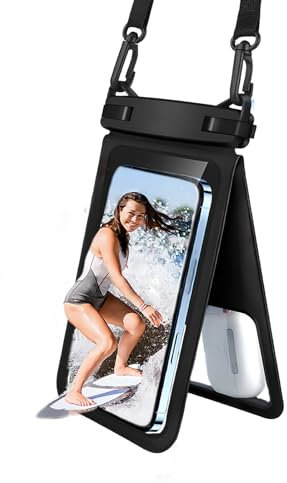 FainFun Porta Cellulare da Collo, Portacellulare da Collo Donna, Cover Personalizzata, Custodia Impermeabile Smartphone, per iPhone, Samsung, Accessori Viaggio, Nuoto Surf (Nero 2, 9.5 IN)