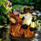 Editbar Bullenzwerg Draußen Deko Solar Garten Figuren Ornament,Solar Garten Statue Home Balkon Dekoration,Geeignet für Zimmer im Freien Garten Balkon Terrassendekoration, Ostergeschenk