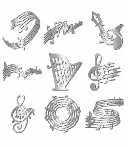 craspire 9 Stück Musik Aufkleber Aus Silbernem Metall Mit Musiknote Und Pinzette Musikinstrument Aufkleber Wasserfest Selbstklebend Zum Dekorieren von Sammelalben Basteln Kartenherstellung Journalen