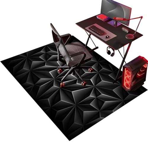 Gaming Stuhlmatte Bodenschutz, Bodenschutzmatte, Bürostuhl Unterlage 70 x 100 cm, rutschfeste Gaming Stuhl Unterlage, Fußbodenschutz für Bürostuhl Schreibtischstuhl Bürostuhlmatte für Teppich