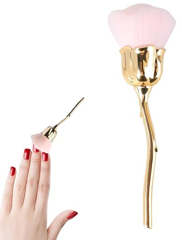 THQAE Nail Art Brosse à Poussière Pour Manucure Rose Tête, Pinceau Ongle, Brosse de Poussière pour Ongles, Pinceaux à Poudre Ongles Accessoires, Nail Art Rose Pour Manucure Maquillage Brosse