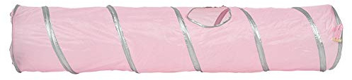 Faltbares Katzentunnelspielzeug |120 cm Knisterschlauch mit Ball und Peek-a-Boo-Loch |Interaktives Spiel für Kätzchen/Zimmerkatzen/Mehrkatzenhäuser |Robust und tragbar (Rosa)