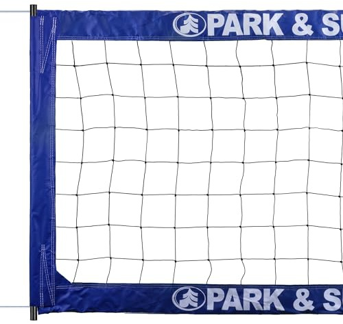 Park & Sun Sports Regulation Size Indoor/Outdoor Professional Volleyball Net with Steel Cable Top and Bottom, Blue, One Size