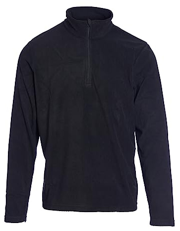 Blackrock 1/4 Zip Black Micro Fleece Mid Layer, Hiking, Midlayer - 2XL | Lightweight Thermal Pullover Jumper Sweater, Warm Top with Brushed Finish for Comfort, Ideal for Walking, Trekking, Camping