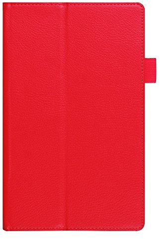 PCATEC Funda para Amazon Fire HD 8 (6ª generación 2016) – Funda plegable delgada con función de encendido y apagado automático para tablet Fire HD 8 (6ª generación, 2016 solamente) (Fire HD 8, rojo)