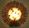 GURU SHOP Wandlampe/Wandleuchte, in Bali Handgefertigt aus Naturmaterial, Capiz, Perlmutt Plättchen - Modell Tamino Wall, 50x50x15 cm