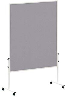 MAUL Moderationstafel MAULsolid 150x120 cm | Stabile Pinnwand mit beidseitiger Nutzung | Pinnwand Filz für Moderationskarten, Pinnnadeln | Tafel für Büro, Schule, Universität | Grau