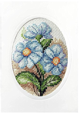 Orchidea Blue Flowers Card Cross Stitch Kit