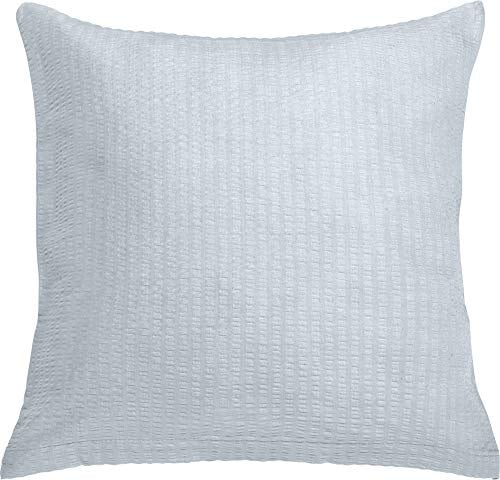Erwin Müller Kuschelkissenbezug Edel-Seersucker Uni Serie Wertingen - für die warme Jahreszeit, temperaturausgleichend, pflegeleicht, mit Reißverschluss - Silber Größe 40x40 cm