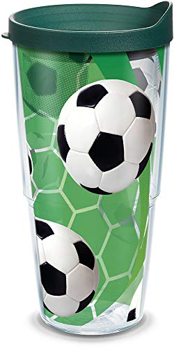 Tervis Soccer Wrap Tumbler mit grünem Deckel, 680 ml