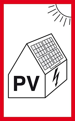 LEMAX® Hinweisschild Photovoltaikanlage für Feuerwehr, Folie, selbstklebend, 100x50mm