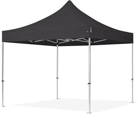 TOOLPORT Faltzelt Professional 3x3 m ohne Seitenteile Faltpavillon ALU Pavillon Partyzelt in schwarz
