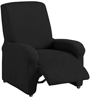 Textil-home Stretchhusse für Relaxsessel Komplett TEIDE, 1 Sitzer - 70 a 100Cm. Farbe Schwarz