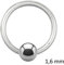 Treuheld Piercing Klemmring - Stahl - Silber - 1.6mm [04.] - 1.6 x 9 mm (Kugel: 4mm)
