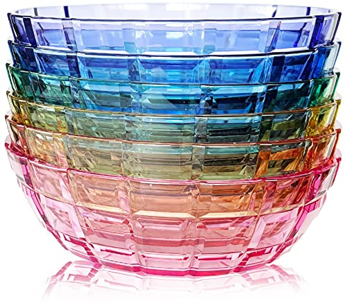 SCANDINOVIA - Bols Glace Incassables Premium 400 ml, Lot de 6 en Acrylique de Qualité Supérieure, Plastique, Idéal Cadeau, Lavables au Lave-vaisselle, Empilables, Réutilisables pour Glaces, Céréales
