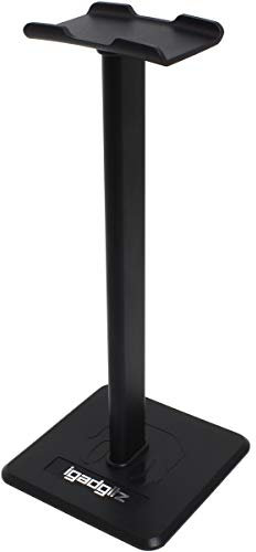 iGadgitz U6978 - Poggia Cuffie Gaming Stand Cuffie Gaming Universale Headphones Stand in Lega di Alluminio - Casa, Ufficio, Sala Giochi, Camera da Letto e Studio - Nero