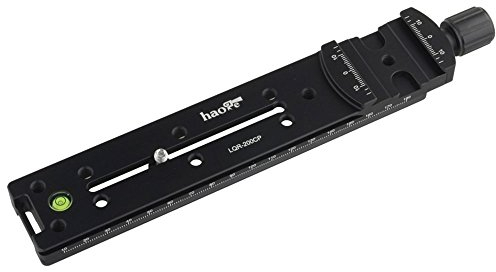 Haoge LQR-200CP 200mm Nodal Slide Double Dovetail Focusing Rail Plate with Quick Release Clamp for Camera Panoramic Panorama Close Up Macro Shoot compatible with Arca Swiss RRS Benro Kirk