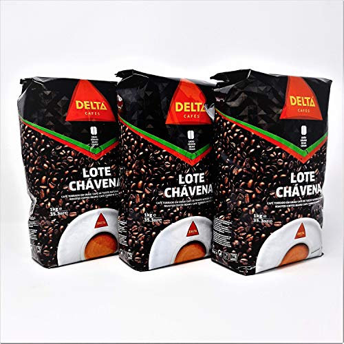Delta Cafe Lote Chavena - 1 Kg - grano - Portugal (Natural, 3 x 1 Kg)